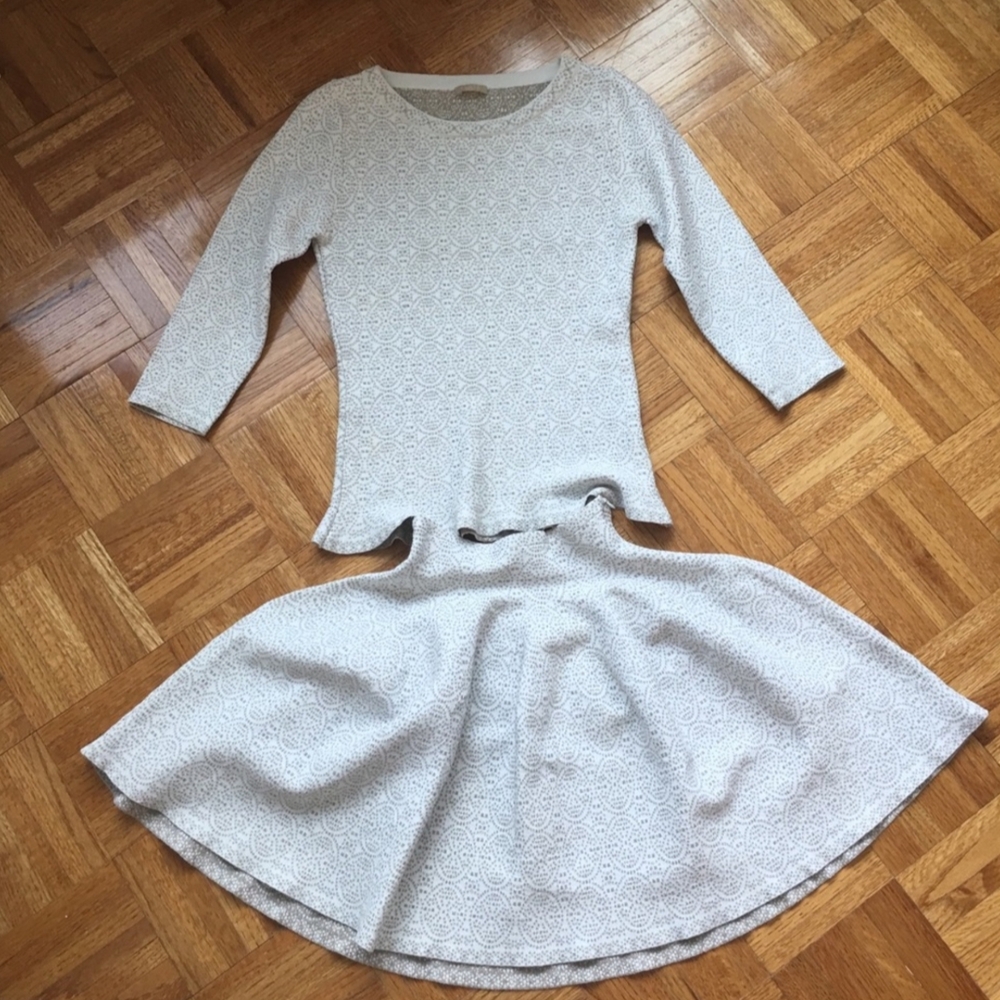 EUC Alaia White With Gold 2-Piece Dress